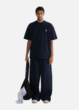 DAXUEN dark blue oversized scripted back graphic t-shirt