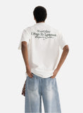 DAXUEN dark blue oversized scripted back graphic t-shirt