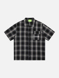 DAXUEN Short-sleeve plaid shirt with sequin embroidery