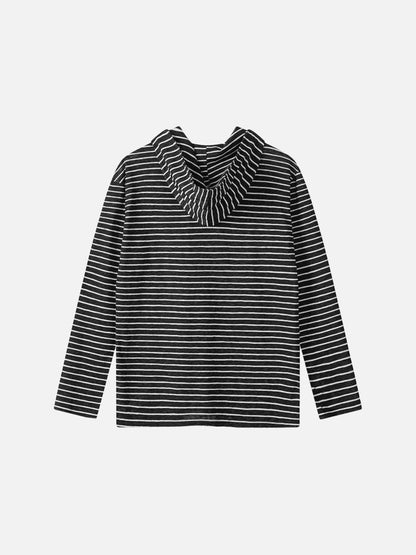 DAXUEN Striped hooded top with graphic print