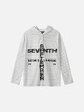 DAXUEN Striped hooded top with graphic print