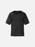 DAXUEN black sheer knit crew neck t-shirt