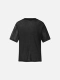 DAXUEN black sheer knit crew neck t-shirt