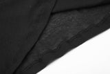 DAXUEN black sheer knit crew neck t-shirt