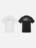 DAXUEN black sheer knit crew neck t-shirt