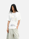 DAXUEN black sheer textured long-sleeve knit tee