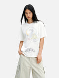 DAXUEN black sheer textured long-sleeve knit tee