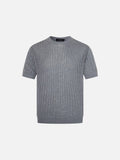 DAXUEN Men's short-sleeved sheer knit t-shirt