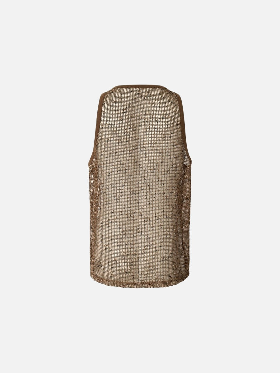 DAXUEN Sheer sleeveless tank top in mesh fabric