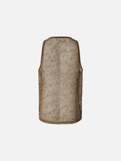 DAXUEN Sheer sleeveless tank top in mesh fabric