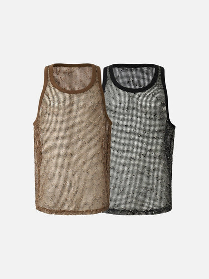 DAXUEN Sheer sleeveless tank top in mesh fabric