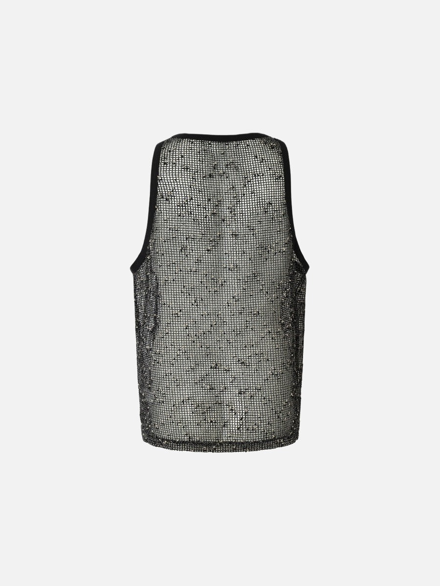 DAXUEN Sheer sleeveless tank top in mesh fabric