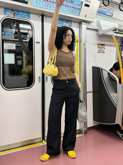 DAXUEN Sheer Mesh Tank Top - DAXUEN Streetwear — model photo