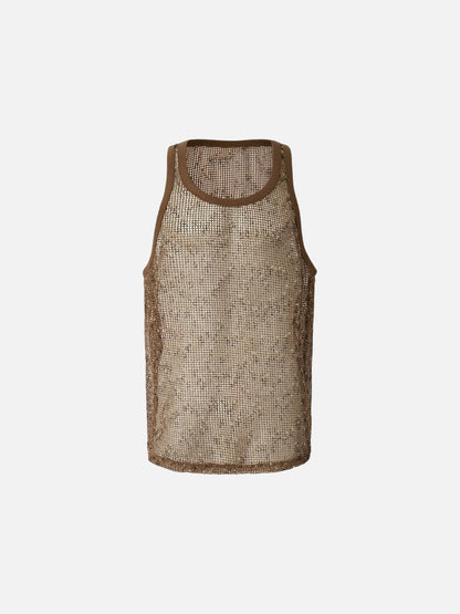 DAXUEN Sheer sleeveless tank top in mesh fabric