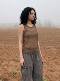 DAXUEN Sheer Mesh Tank Top - DAXUEN Streetwear — model photo