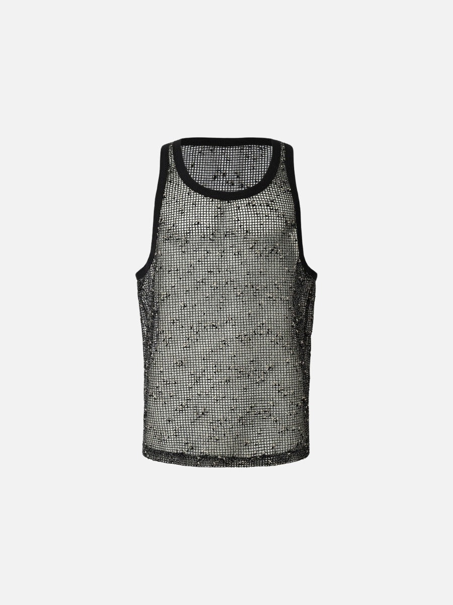 DAXUEN Sheer sleeveless tank top in mesh fabric