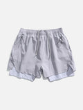 Light Cream Double-Layered Athletic Shorts