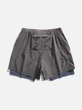 Light Cream Double-Layered Athletic Shorts