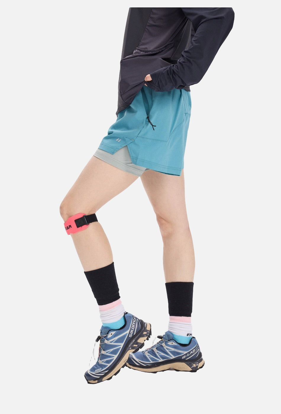Light Cream Double-Layered Athletic Shorts