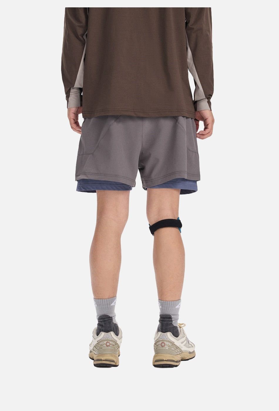 Light Cream Double-Layered Athletic Shorts