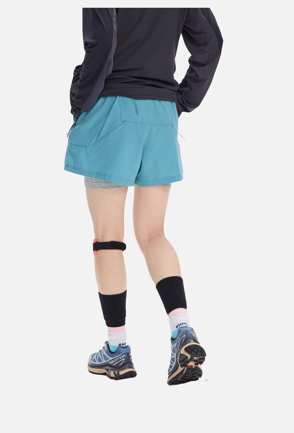 Light Cream Double-Layered Athletic Shorts