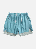 Light Cream Double-Layered Athletic Shorts