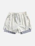 Light Cream Double-Layered Athletic Shorts