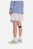 Light Cream Double-Layered Athletic Shorts