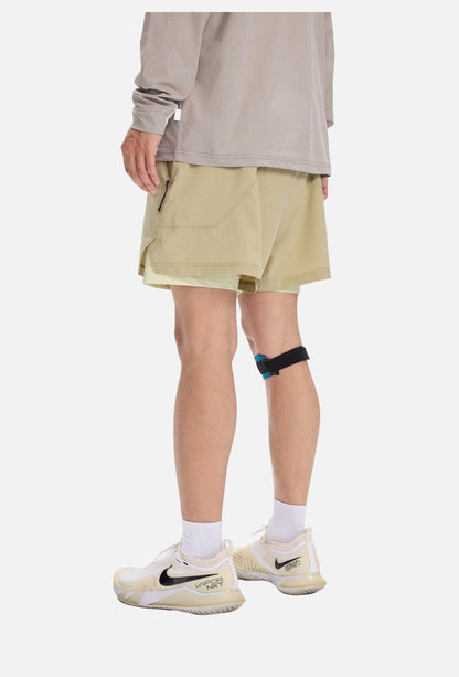 Light Cream Double-Layered Athletic Shorts