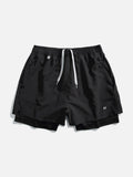 Light Cream Double-Layered Athletic Shorts