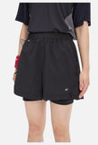 Light Cream Double-Layered Athletic Shorts