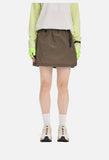 Asymmetrical Color-Blocked Skort with Belt