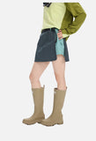 Asymmetrical Color-Blocked Skort with Belt