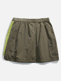 Asymmetrical Color-Blocked Skort with Belt