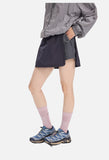 Asymmetrical Color-Blocked Skort with Belt