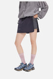 Asymmetrical Color-Blocked Skort with Belt