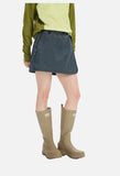 Asymmetrical Color-Blocked Skort with Belt
