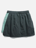 Asymmetrical Color-Blocked Skort with Belt