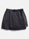 Asymmetrical Color-Blocked Skort with Belt