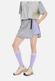Asymmetrical Color-Blocked Skort with Belt