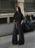 DAXUEN Oversized mock neck top with speckled texture — model photo