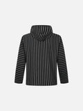 DAXUEN black and grey striped lightweight knit hoodie