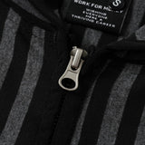 DAXUEN black and grey striped lightweight knit hoodie