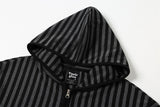 DAXUEN black and grey striped lightweight knit hoodie