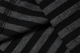DAXUEN black and grey striped lightweight knit hoodie
