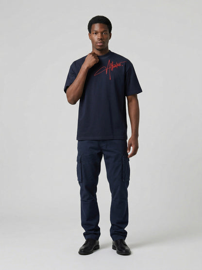 DAXUEN Short-sleeved ribbed crew neck t-shirt — model photo
