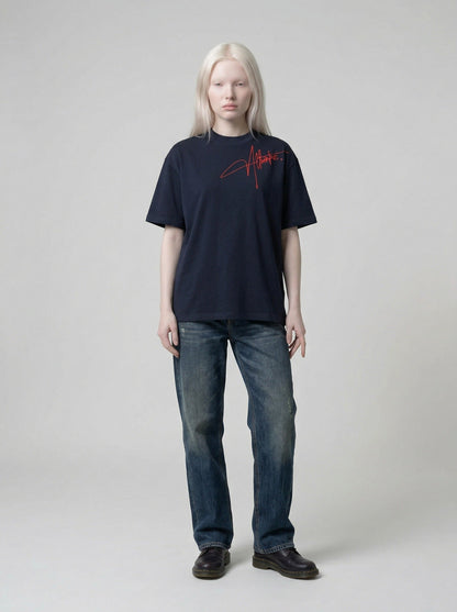 DAXUEN Short-sleeved ribbed crew neck t-shirt — model photo