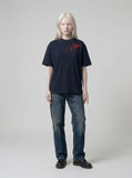 DAXUEN Short-sleeved ribbed crew neck t-shirt — model photo