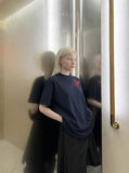 DAXUEN Short-sleeved ribbed crew neck t-shirt — model photo