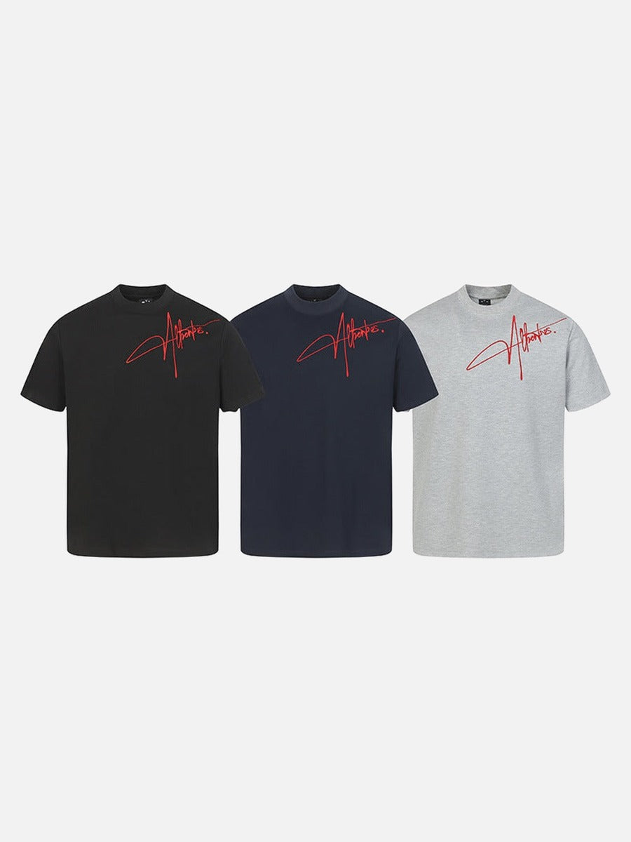 DAXUEN Short-sleeved ribbed crew neck t-shirt